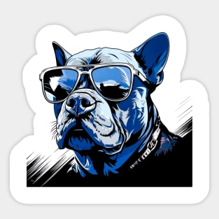 Pitbull Pride with blue glasses Sticker